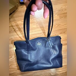 Coach Ava II Soft Pebbled Leather Tote (Model: F37216)-Midnight Blue